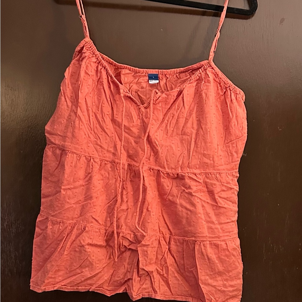 Old Navy Coral  Pink Sleeveless Camisole Tie Front